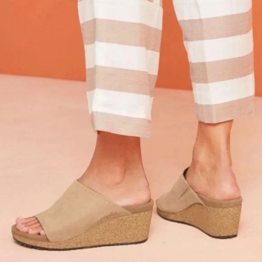 Papillio By Birkenstock Namica Rivets Leather Wedge Sandal Sz 39